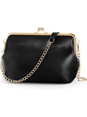 Chic Crossbody Purse with Detachable Strap | Stylish Kiss Lock Shoulder Bag for